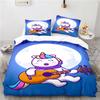 Cute Unicorn Pattern 3d Bedding Set Bed Linen 2/3pcs Blue Duvet Cover Set with Pillowcase Twin Full Queen King Size Home Textile