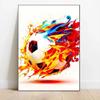 Poster colorat cu minge de fotbal sportivă pentru sală și imprimeuri Pictură pe pânză Imagini de artă de perete pentru camera copiilor Club Decor pentru casă Fani băieți