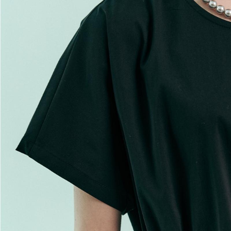 Maxza Ruffle Shirring String Loose Fit Long Dress Zc08qp501on