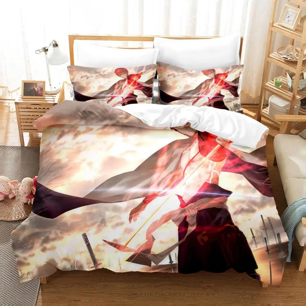 Anime Fate EXTRA Saber Nero Bedding Set Boys Girls Twin Queen Size Duvet Cover Pillowcase Bed Kids Adult Home Textileextile
