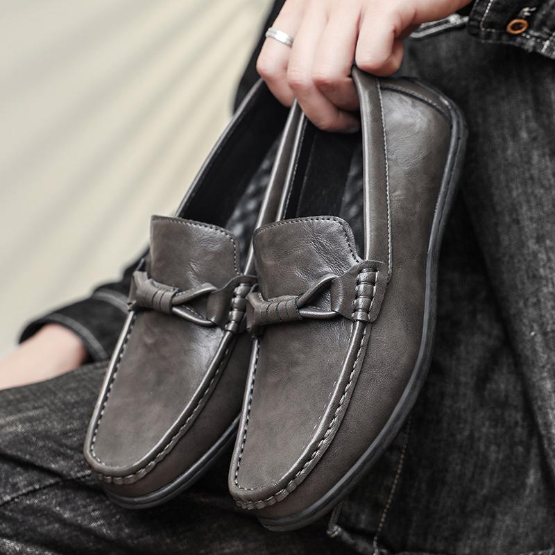 

Fashion Quality Premium Handmade Leather Shoes Branded Flat Bottomed Business Office Men Leather Shoes Comfort Lightweight Driving Shoes 45