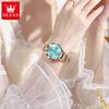 OLEVS Women Watch Luxury Brand Elegant Diamond Heart Design Waterproof Luminous Quartz Watch Dress Women Watch
