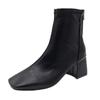 Chunky Boots Women Fashion Shoes Ladies Casual Back Zipper Square Toe Ankle Boots Designer Party Pumps Footwear