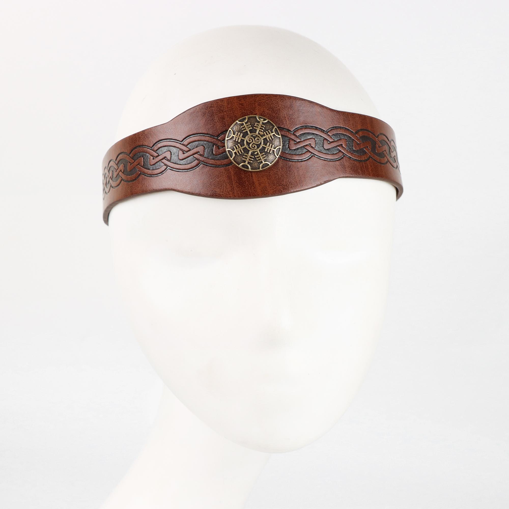 Viking Vegvisir Headband | Celtic Knot Engraved Cosplay LARP Halloween Warrior Costume Accessory