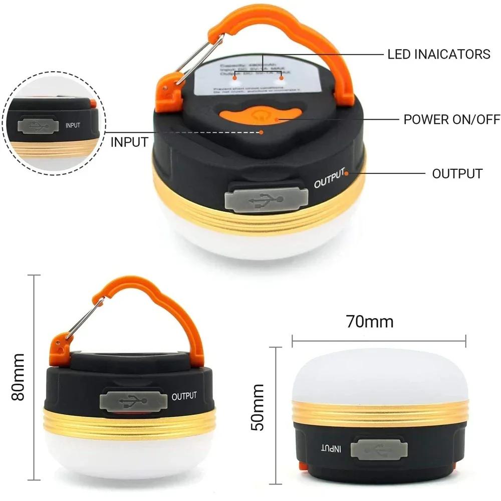 10W High Power Camping Lantern Tents Lamp 1800mah USB Rechargeable Portable Camping Lights Outdoor Hiking Night Hanging Lamp