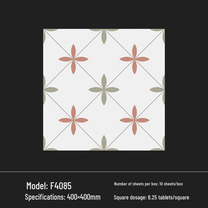 400x400 Zelená francouzská retro dlaždice s malým květinovým vzorem pro kuchyň, koupelnu, balkon a podlahu