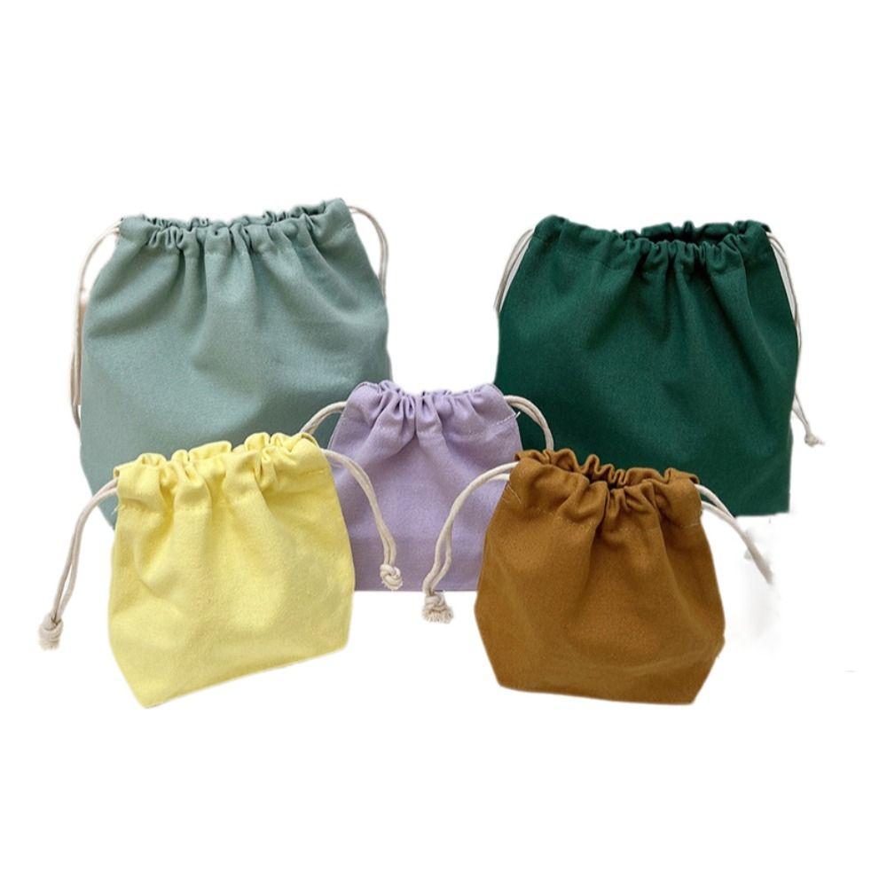 Cotton Storage Bag Candy Colour Sundries Organize Bags New Canvas Bag