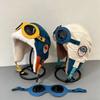 Children's plush winter pilot thermal cap,equipped with goggles and windproof earmuffs,suitable for outdoor activities in winter