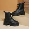 Thick-soled Martin boots women's new winter large-size retro short boots British cool street leather boots