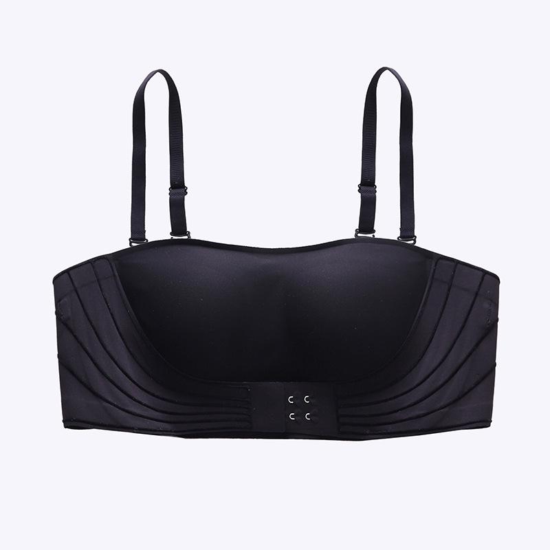Jelly Strip Anti-Slip Push-Up Strapless Bandeau Bra L