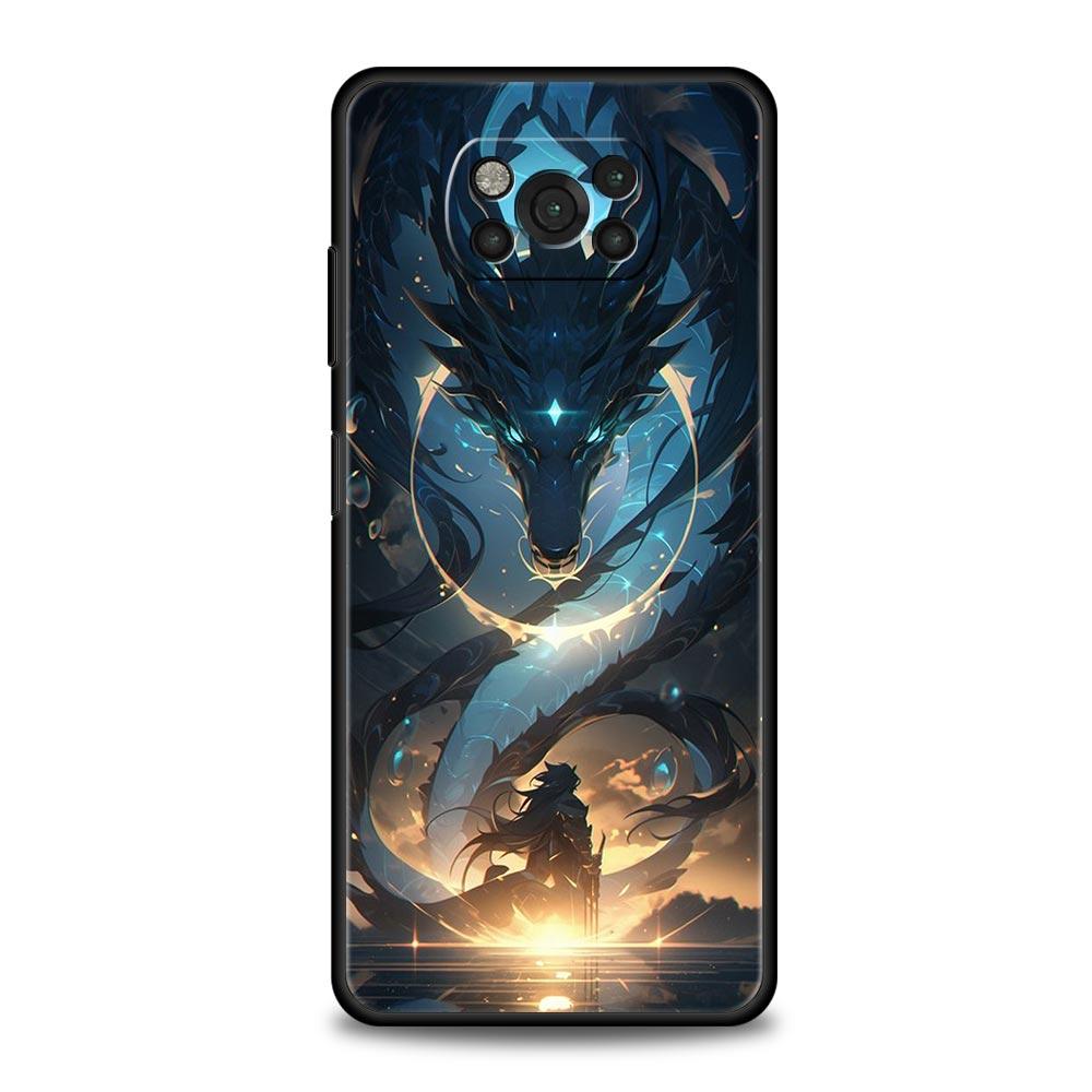

Чехол для телефона для Xiaomi Poco X6 X5 X4 Pro 5G X3 NFC F5 F4 M5 M4 M3 F3 GT C51 C50 C55 Обложка Genshin impact дракон Genshin Zhongli Poco X4 GT