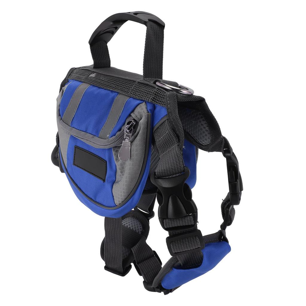 Dog Backpack Saddle Bag with Reflective Stripe Large Capacity Multifunction Dog Harness Saddlebag