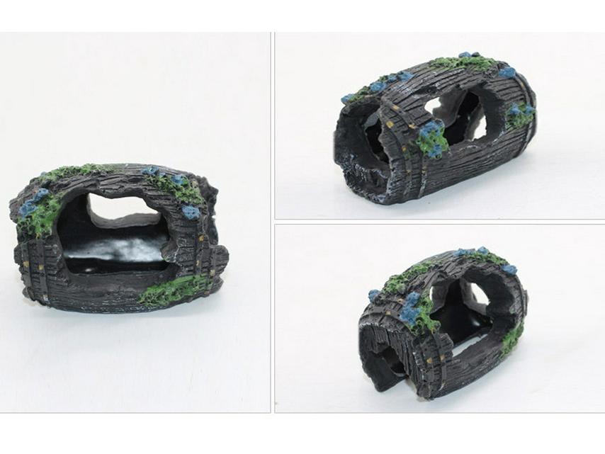 Fish Tank Landscape Wine Barrel Ornament: Aquarium Hiding Cave for Fish & Shrimp - Decorative Resin Craft.