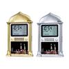 HA-4002 Azan Clock Modern Metal Alarm Clock Desktop Clock with Memory Snooze Function Support Temperature Switching