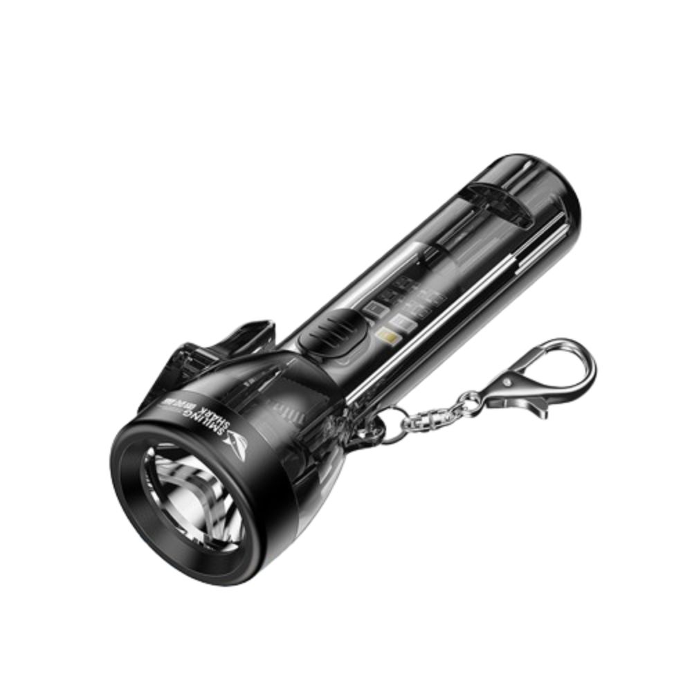 Portable Mini Keychain Flashlight USB Rechargeable UV/Red Light Pocket LED Flashlight 80 Lumen with Buckle Small Flashlight