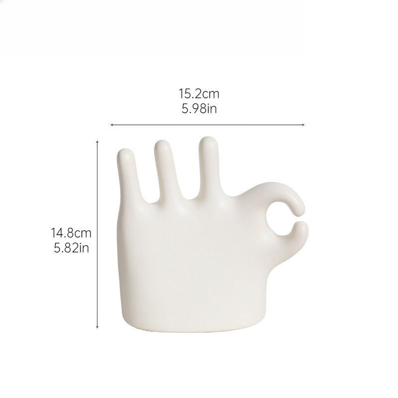 Ceramiczny Uchwyt na Pierścionek na Palec Ręki Stojak na Biżuterię na Toaletkę Toaletkę Styl Dekoracji Domu Dekoracja Biurka Minimalistyczny Prezent