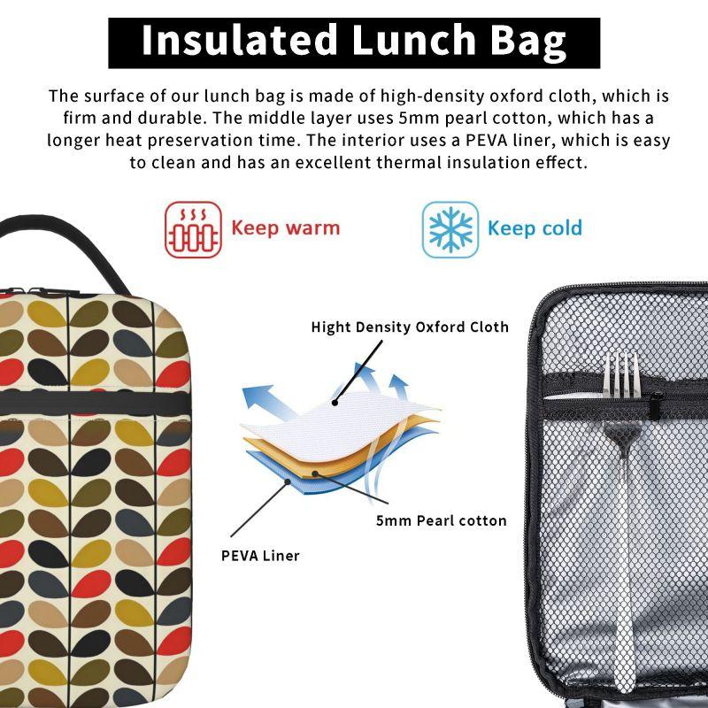 Bolsa de Almuerzo Térmica Reutilizable Impermeable Oxford Abstracta Multi Stem de Orla Kiely Bolsas Tote Bento para Mujeres Trabajo Picnic