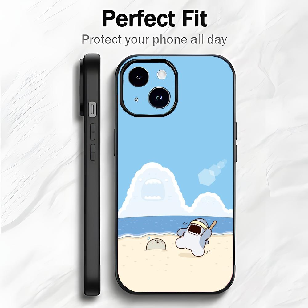 Cartoon Cute Shark Sea Art Phone Case Phone Case Soft Packaging Lightweight For iPhone17 16 15 14 13ProMax