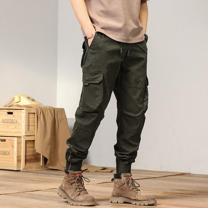 New men's overalls casual loose retro trousers trendy pants men's sports men's trousers advanced sense