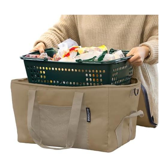 [Quick Camp] My Basket Cooler, Cold Insulated Bag, Frozen Food, Large Capacity, Cover, Whole Checkout Basket Can Hold, Soft Cooler, Foldable, Eco
