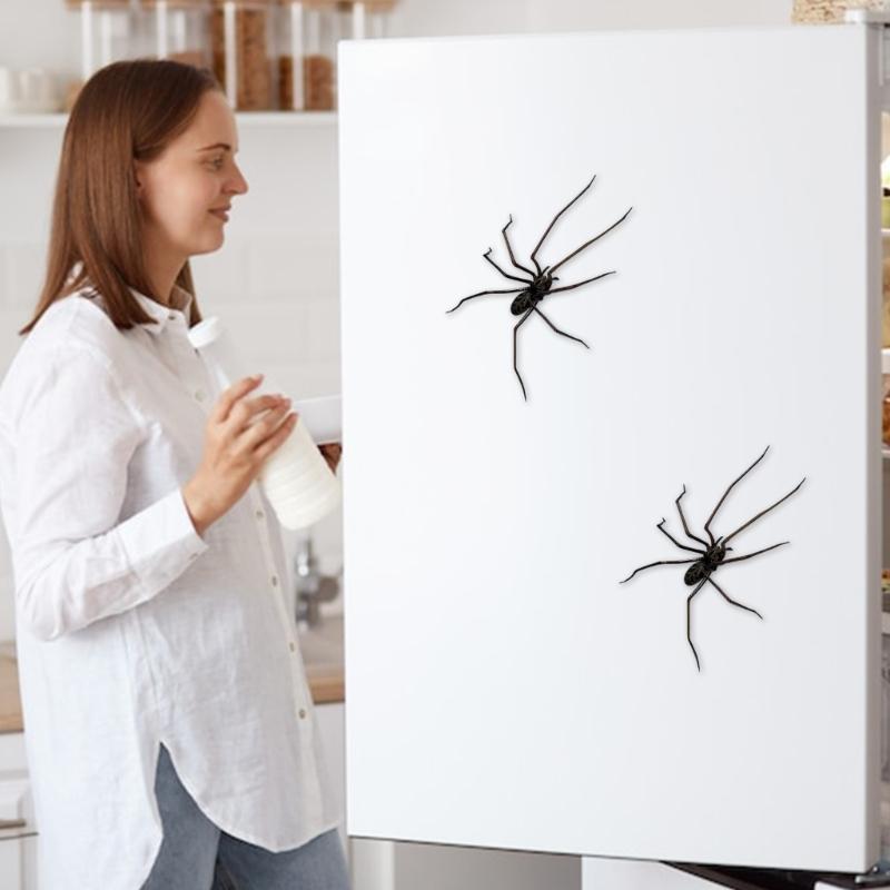 Soft Realistic Spiders Magnet Plastic Magnetic Refrigerator Sticker for Kitchen Fridge and Whiteboard Office Partitions