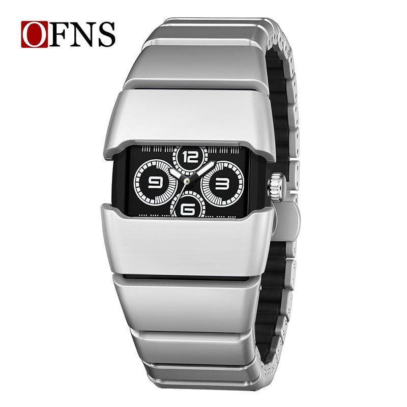 Sanda Millennium Style Men's Quartz Watch with Black Tech Armored Strap, Waterproof & Luminous.