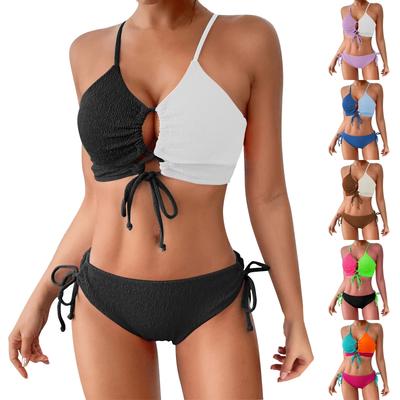 Women's Solid Swimwear Sense Bikini With Chest Pad No Steel Bra Swimwear