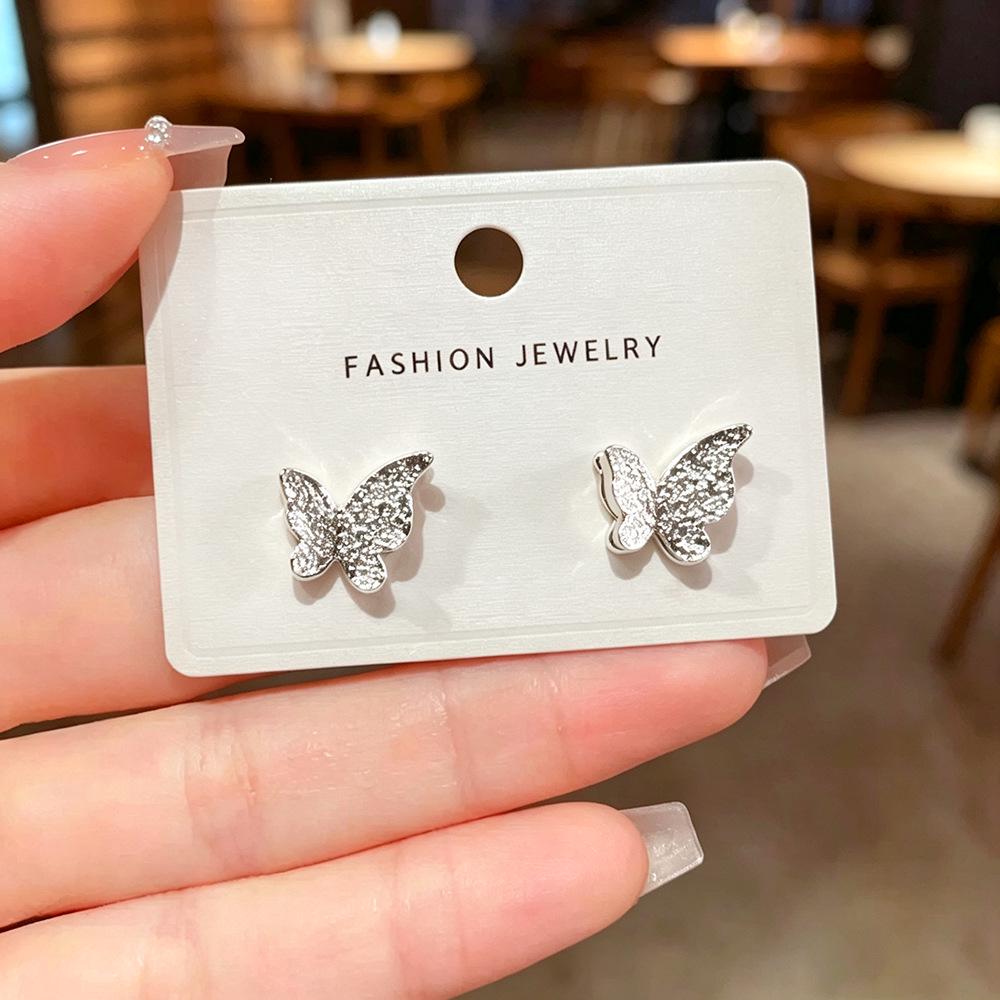 Geometric Butterfly Stud Earrings - Elegant High-End Design for Women