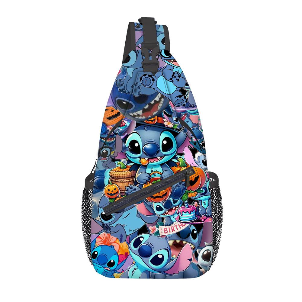 Breast Bag Women'S Fashion Oxford Cloth Cartoon Shoulder Messenger Bag Large Capacity Cycling Breast Bag
