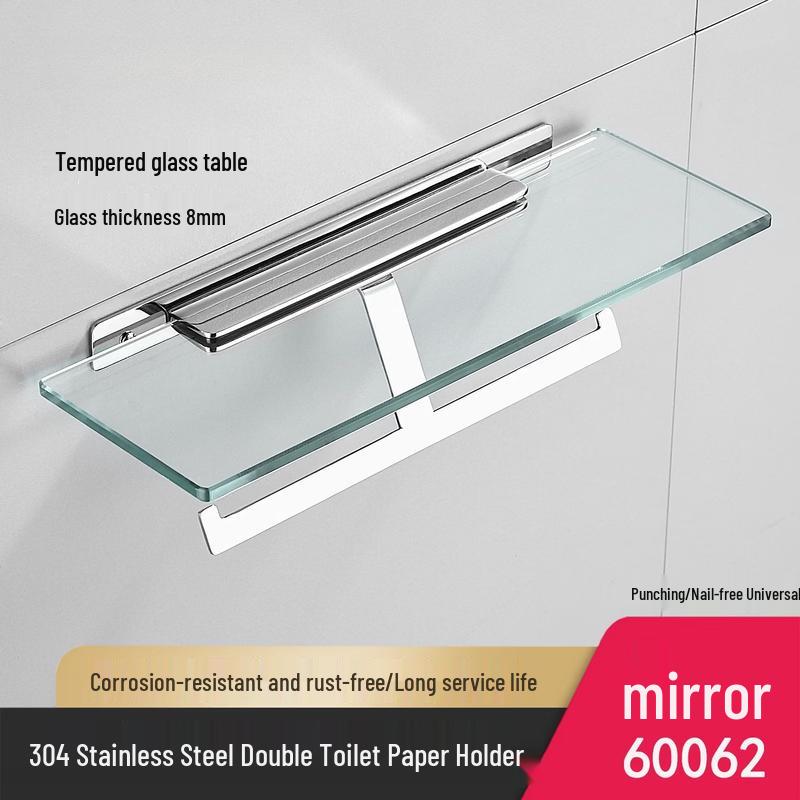 Bathroom Wall-Mounted Double Toilet Paper Holder