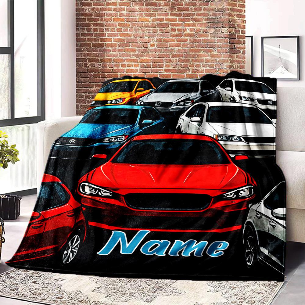 Custom Name Blanket Car Art Home Decor Soft Cozy For All Seasons Perfect Gift For Friends And Familyt49