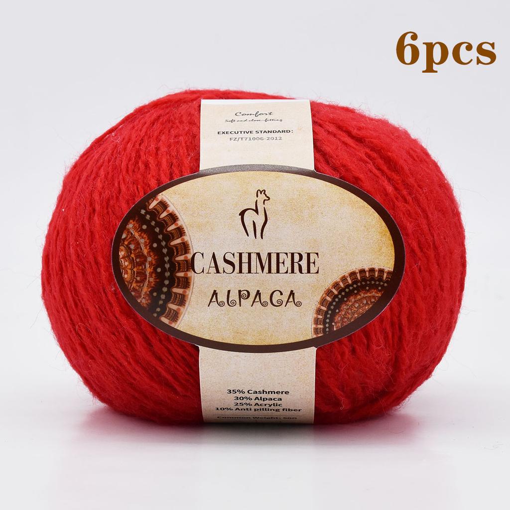 6pcs Luxurious Alpaca Cashmere Yarn Ultra Soft & Warm Handmade DIY Crocheting Yarn Suitable for Beginners Scarves300g/10.58oz