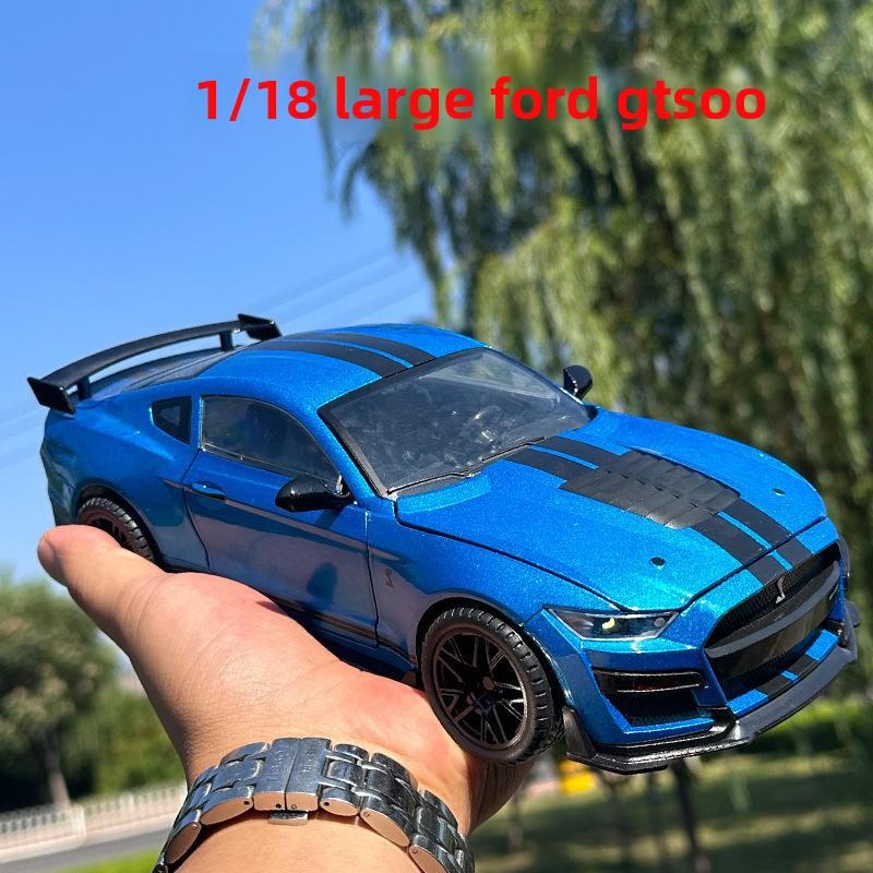 LLI6 Large 1:18 Ford Mustang GT500 Miniatures Alloy Diecast Metal Vehicle Model Desk Desktop Collection Decorative Hobby Ornaments