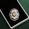 Court Brooch, Retro Sunflower Photo Frame, Corsage, High-end Deep-sea Shell Embossed Brooch