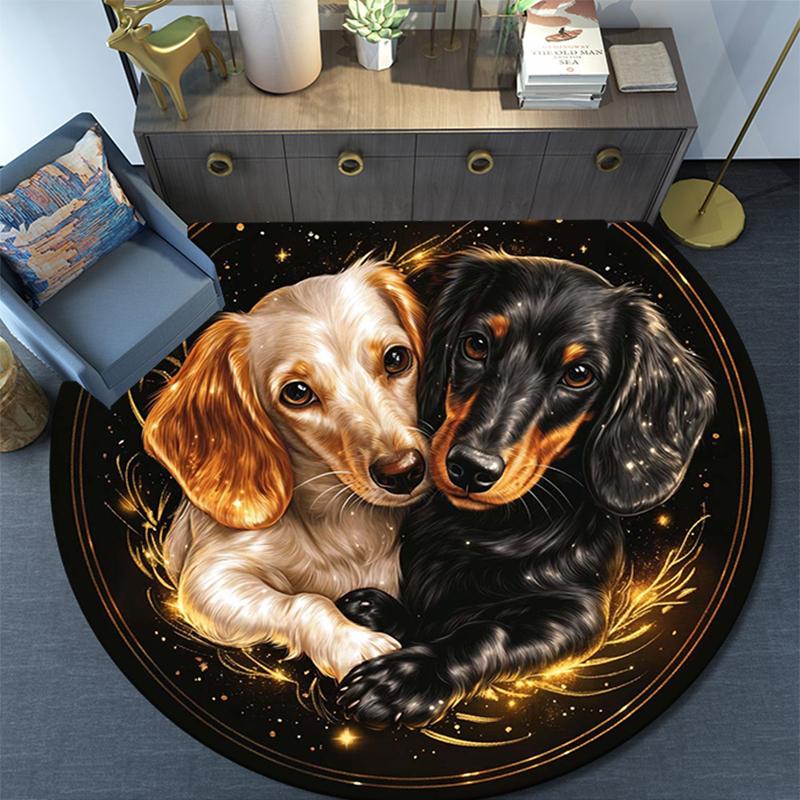 Cartoon Print Round Area Rug,Carpet Rug for Living Room Bedroom Sofa Playroom Decor,Non-slip Floor Mat