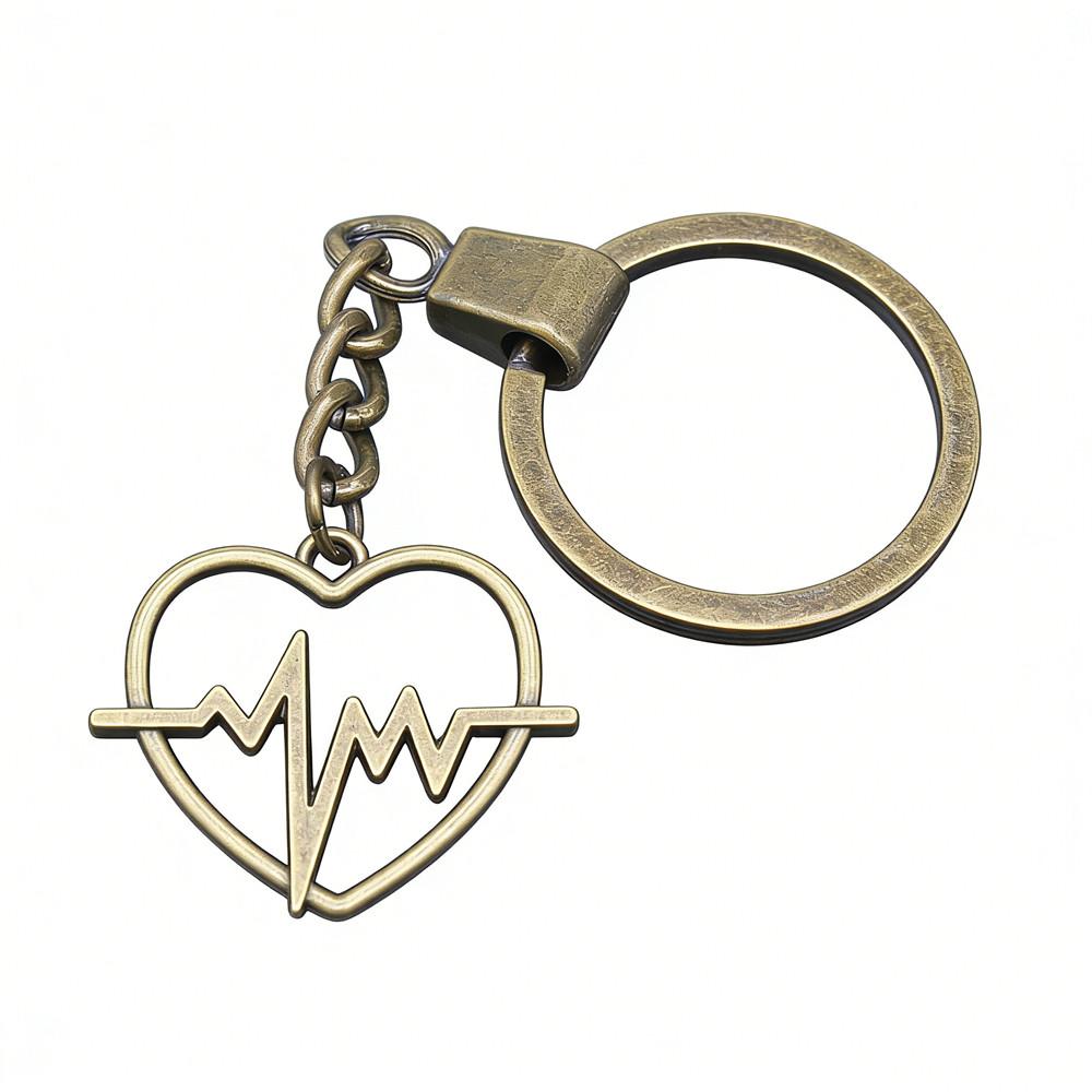 Minimalist Tags Heart Keychain Text Love Theme Key Ring 30mm Ring