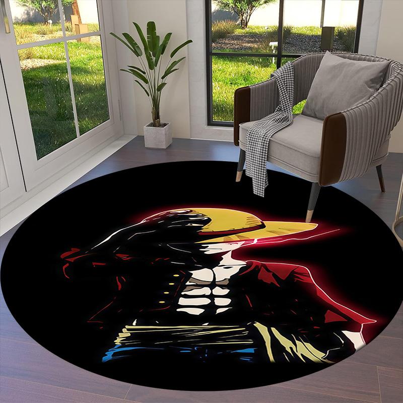 Luffy D Round Area Rug Carpet Rug For Living Room Bedroom Sofa Playroom Decor Nonslip Floor Mat