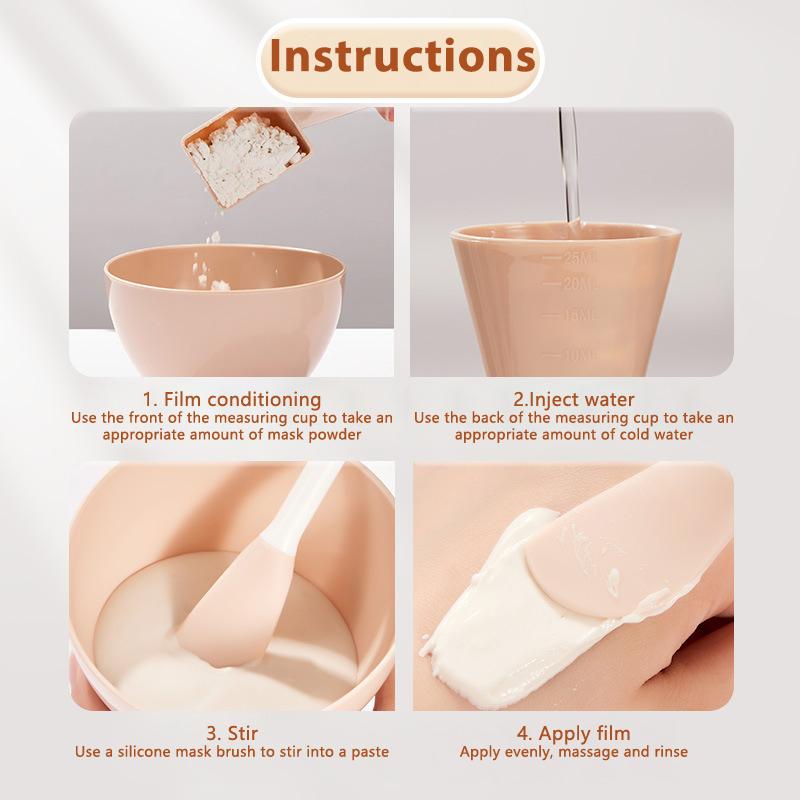 3Pcs/Set Silicone Mask Brushes Bowl Measuring Cup Diy Powder Seaweed Mask Tools Handle Multi-Function Brush Face Mud Mixing