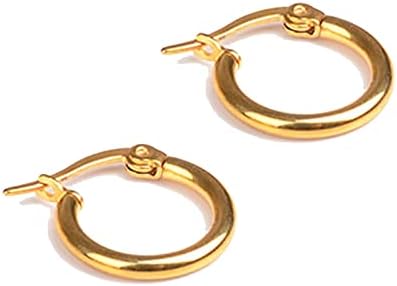 Edelstahl Ohrringe Creolen Set for Girls Boys, Silver Black Gold, Round 10-70mm, Men Women