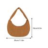 Women Daily Shoulder Bag Large Capacity Corduroy Chic Hobo Bag Solid Color Stylish Underarm Bags Padded Simple Dumpling Bag