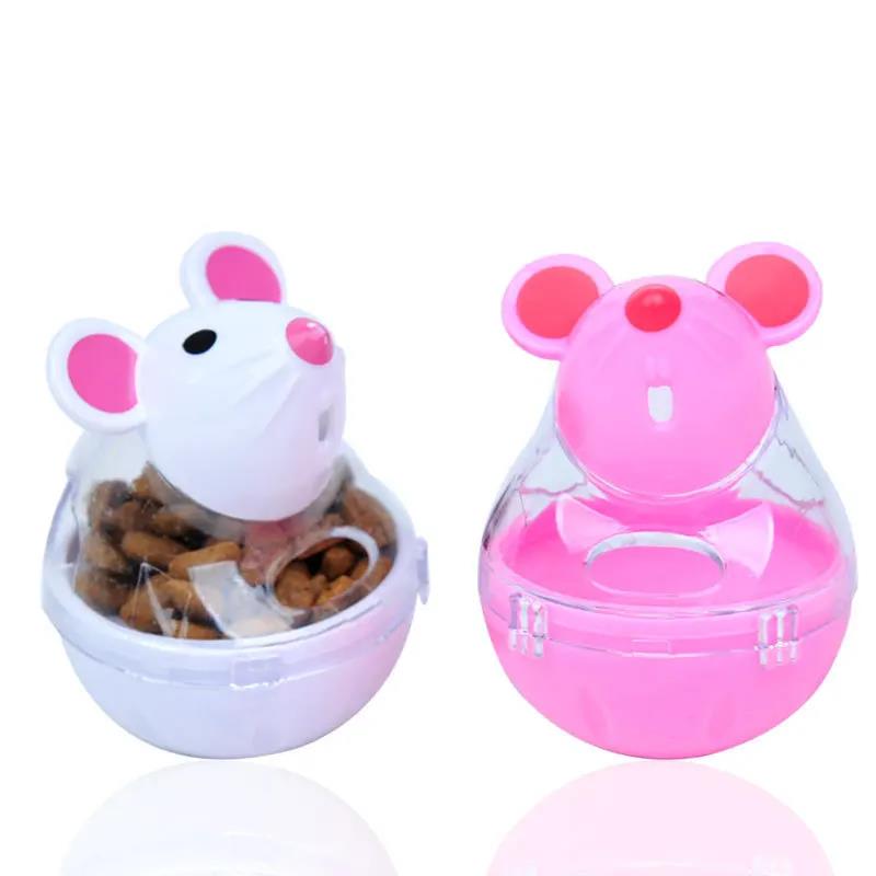 Jouet Souris Basculeuse pour Chat Distributeur de Croquettes Puzzle pour Animal de Compagnie Jouet Chat Dessin Animé Balle qui Lâche des Croquettes Jouets Interactifs pour Chaton Alimentation Lente Fournitures pour Animaux 5