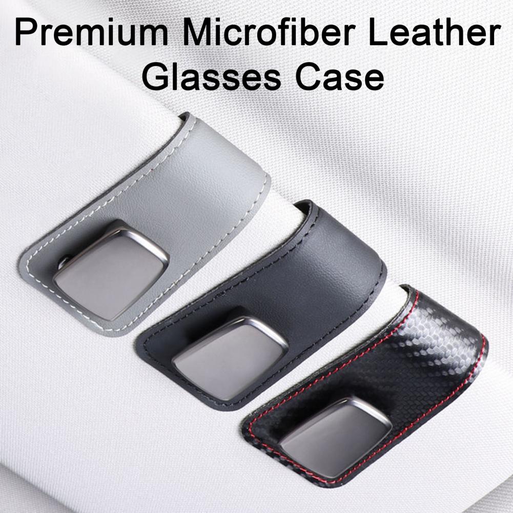 Magnetic Leather Eyeglass Hanger Clip Universal Car Sunglasses Holder Magnetic Eyeglass Hanger Clip For Cars Ticket Card Clip