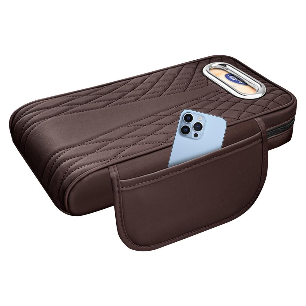 Center Console Organizer Car Interior Storage Box Multipurpose PU Leather Car Storage Organizer Front Seat With Side Pocket For