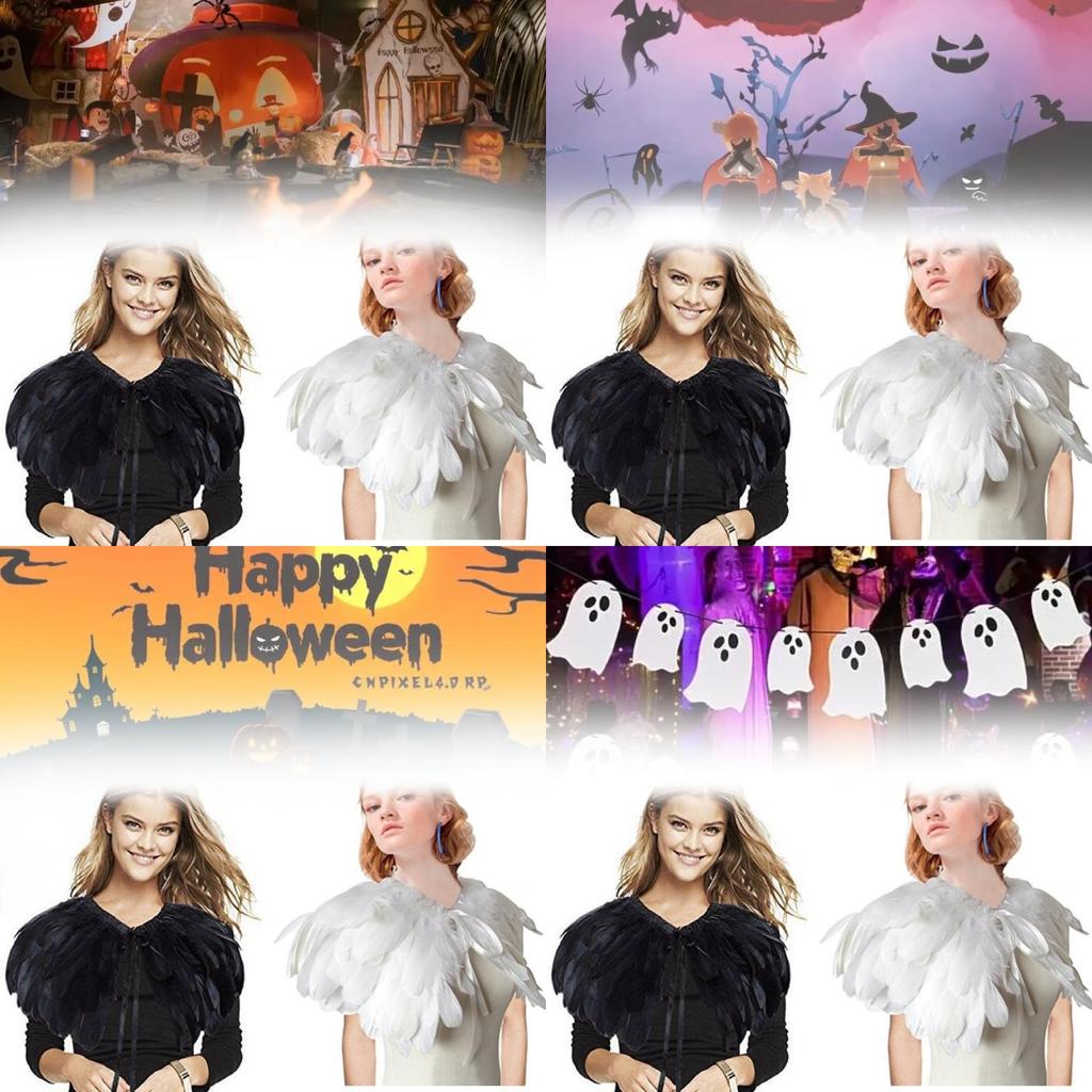 Luxuriöser, langer champagnerfarbener Federschal für Damen, perfekt für Halloween-Kostüme