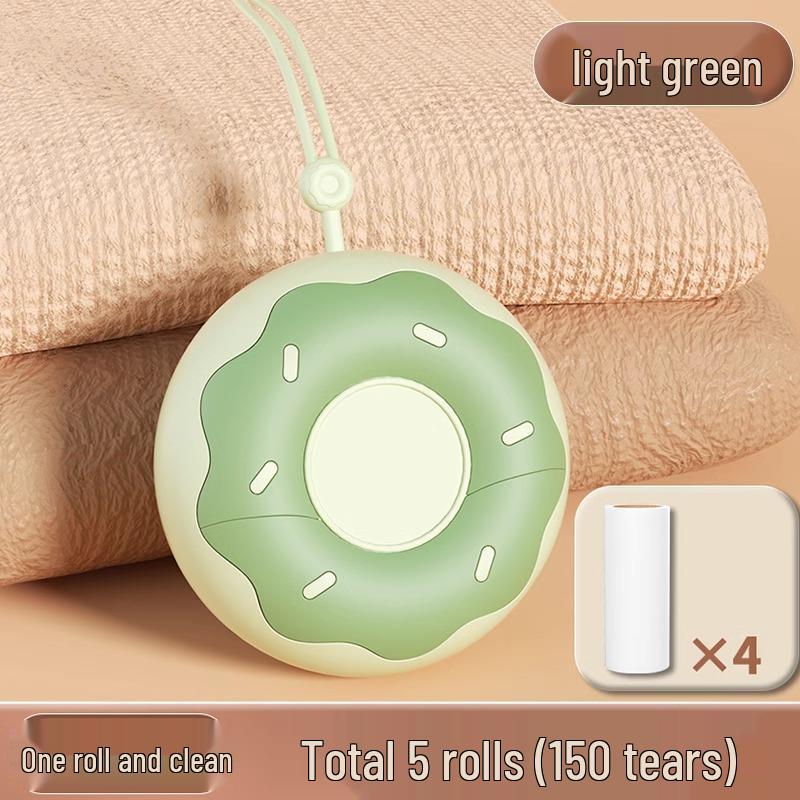 

Портативный ролик для удаления ворса в форме пончика со сменным бумажным стержнем для удаления шерсти домашних животных и бытовой пыли