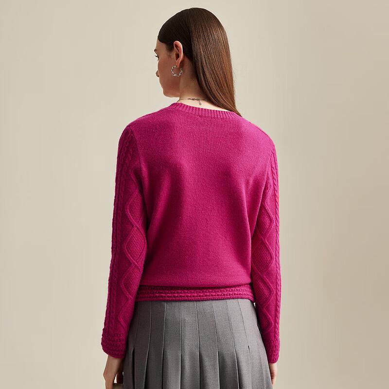 Zhaojun Women's Round Neck Pure Cashmere Sweater