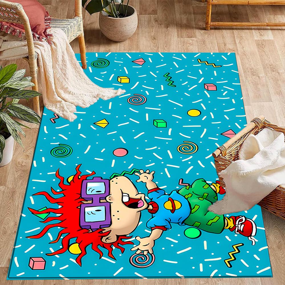 Rugrats: Playtime Chaos Themed Anti-Slip Rugs - Polyester Home Decor, Suitable for Bedrooms, Living Rooms, Doorways, Studios, and Decorations
