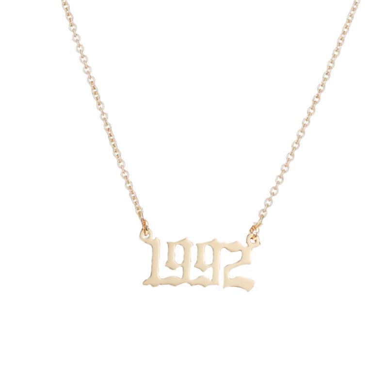 2025 Stainless Steel Year Necklace – Birthday Pendant, Bestie Gift, Versatile Slimming Chain
