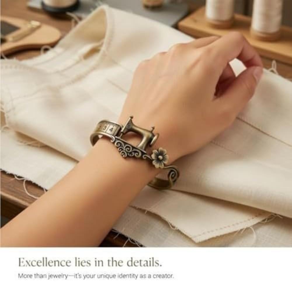 Alloy Ring Set Timeless Tailoring Design Open Cuff Bracelet Sewing Lover's Bracelet  for Women