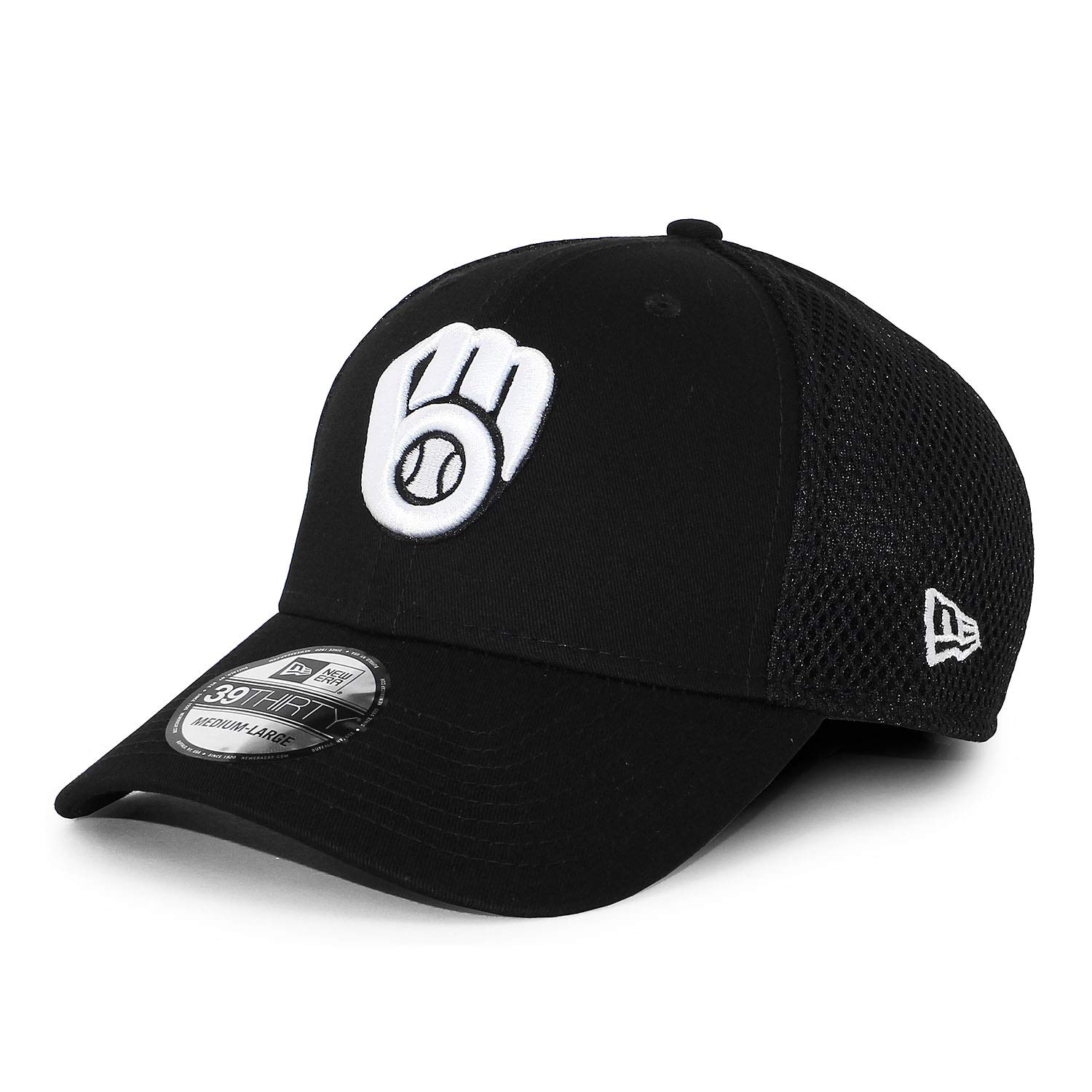 

NEW ERA 39THIRTY NEO FLEX FIT Major League Hat Stretch Fit Black MKE (New Era) [MLB CAP/BLACK-WHITE] (S/M (approx. 55.8-57.7cm), Brewers-MKE BREWERS-)